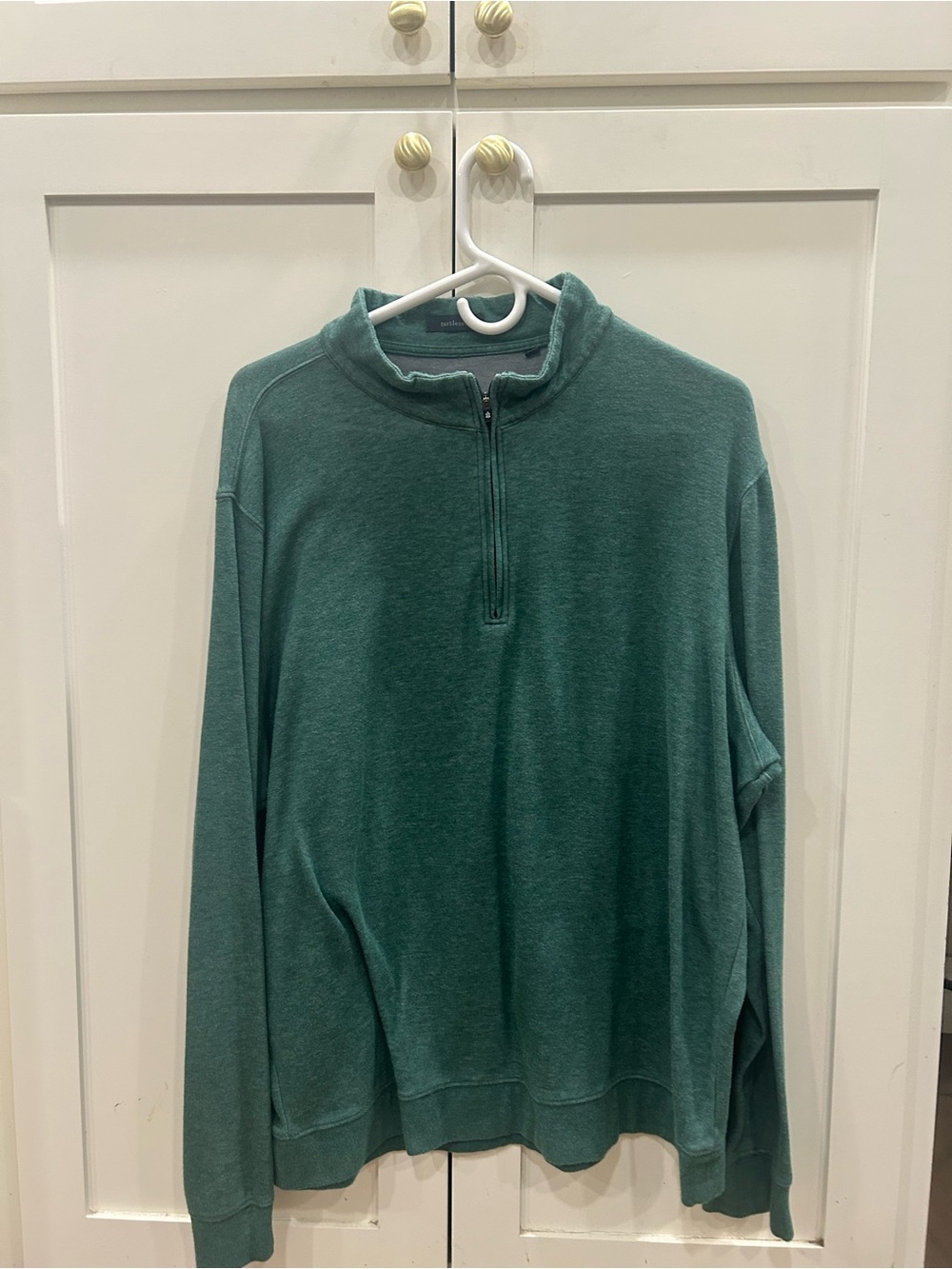 Men's Teal Half-Zip Pullover Sweater